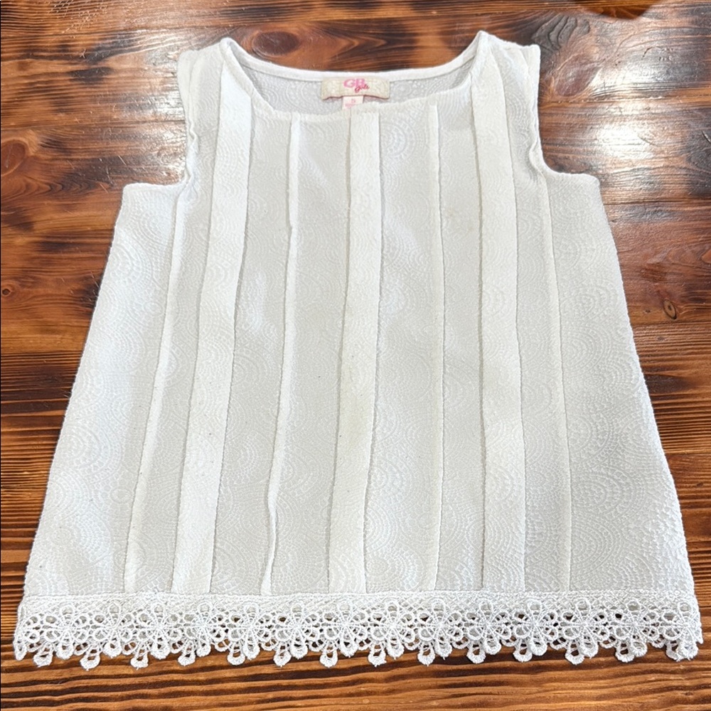 GB Girls Textured White Top